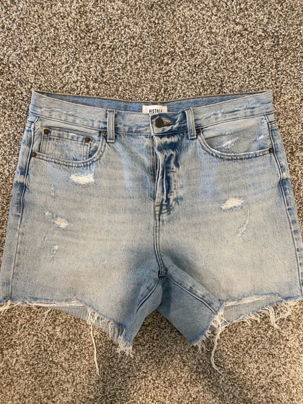 Pistola Light Blue Distressed Denim Women’s Shorts - Size 31